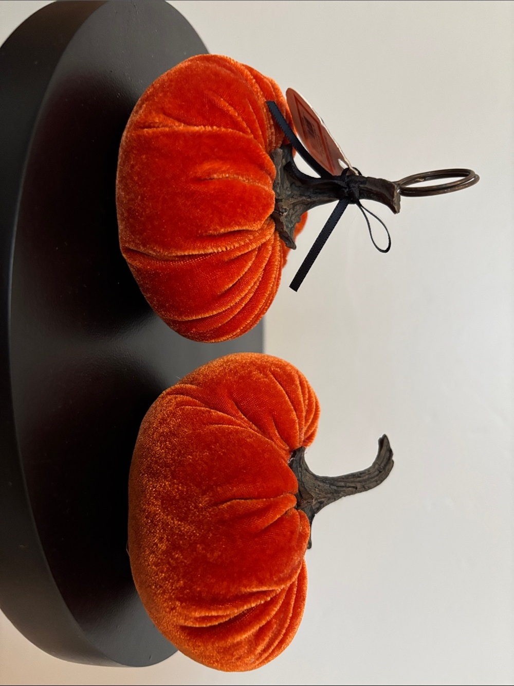 Velvet mini Decorative Pumpkin Set - Orange -